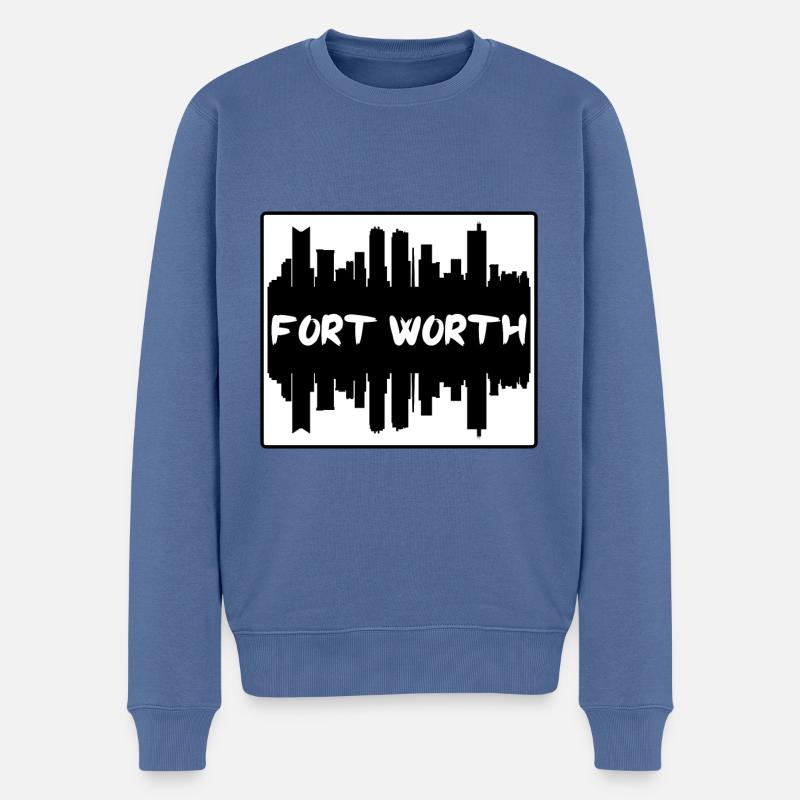 Fort Worth Texas Usa Skyline Silhouette Reise Sou - Männer Premium Bio Pullover - Taubenblau