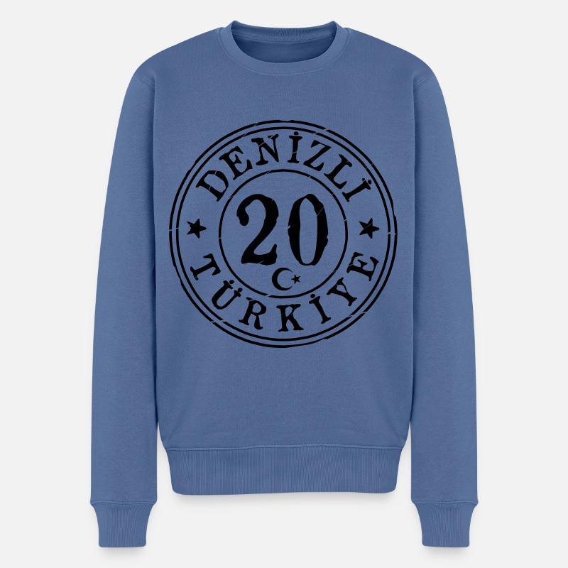 Denizli 20 Millésime - Pull Premium bio Homme - bleu pigeon