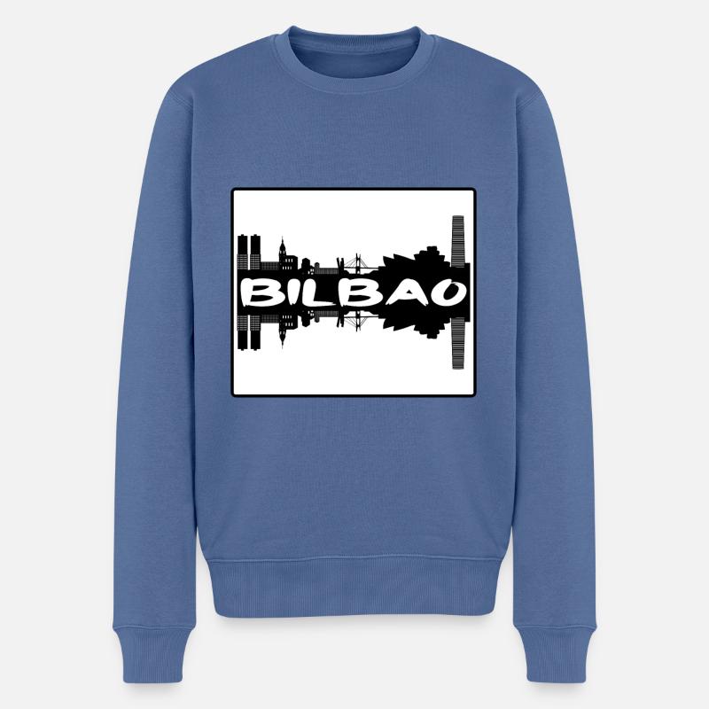 Bilbao Spanien Skyline Silhouette Reisesouvenir - Männer Premium Bio Pullover - Taubenblau