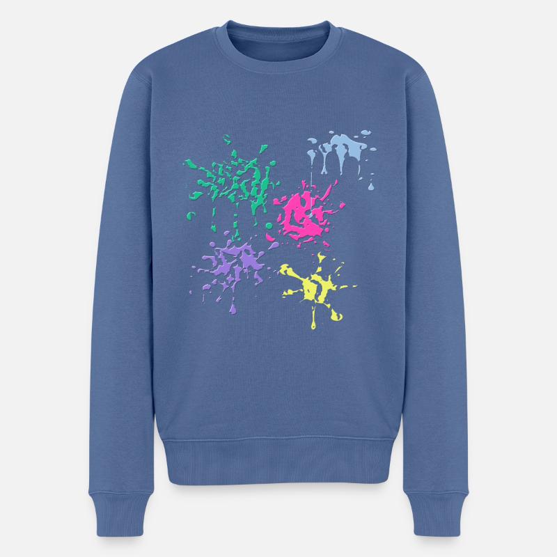 klecks farb - Männer Premium Bio Pullover - Taubenblau