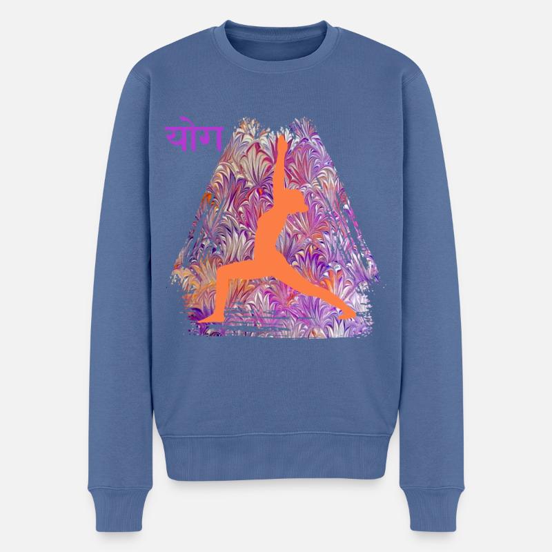 yoga 7 e 236 - Männer Premium Bio Pullover - Taubenblau