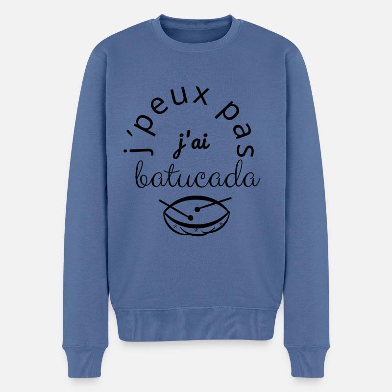 J'Peux Pas J'Ai Batucada noir - Pull Premium bio Homme - bleu pigeon
