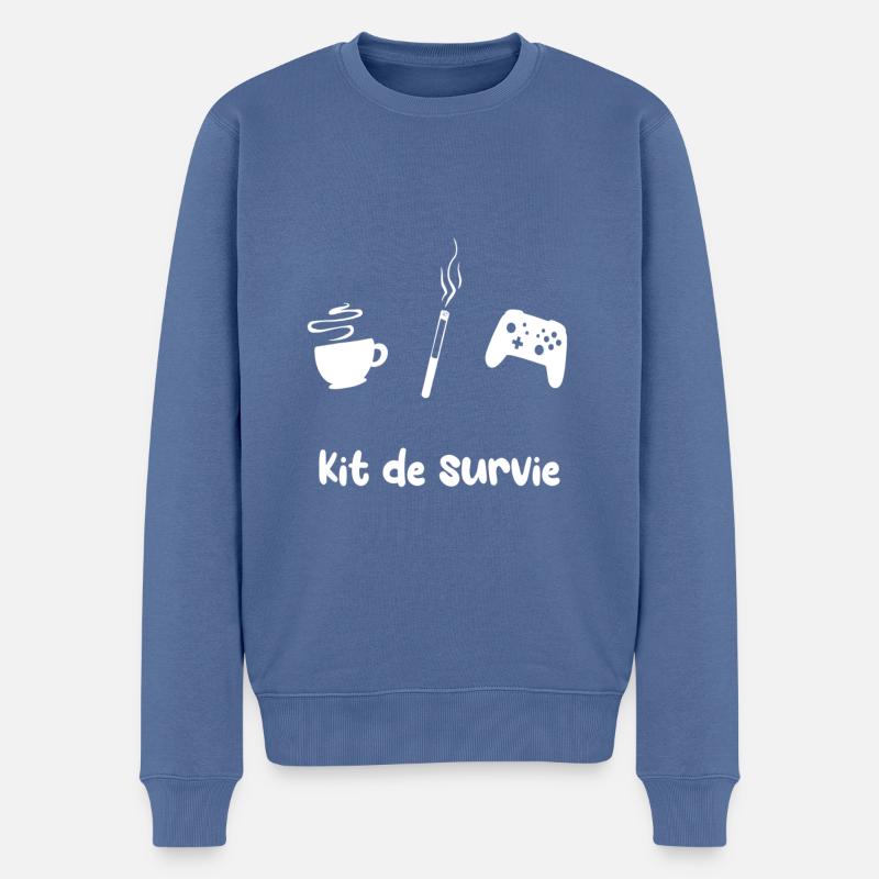 Mein ideales Überlebensset - Männer Premium Bio Pullover - Taubenblau