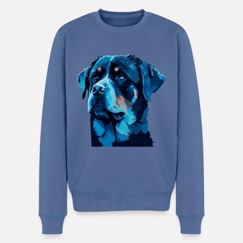 Nette Rottweiler Hunderasse Kopf Cartoon - Männer Premium Bio Pullover - Taubenblau
