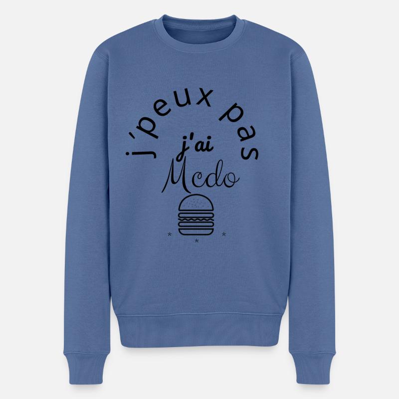 J Peux Pas J ai Mcdo - Pull Premium bio Homme - bleu pigeon