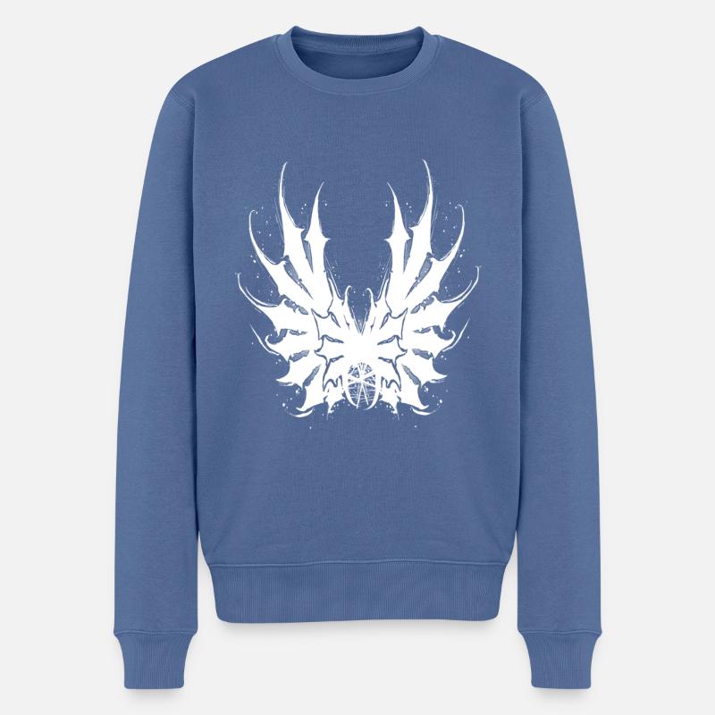 Evil white wings art - Pull Premium bio Homme - bleu pigeon
