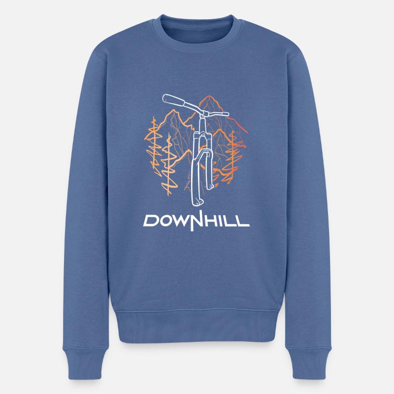 Downhill-Logo - Männer Premium Bio Pullover - Taubenblau
