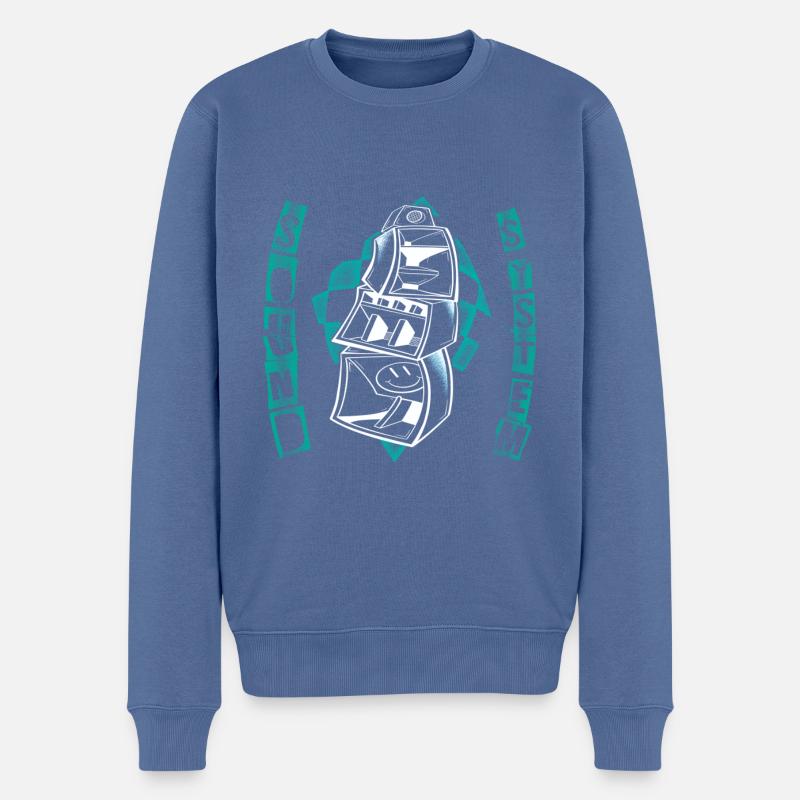 FREE Sound System techno party art - Pull Premium bio Homme - bleu pigeon
