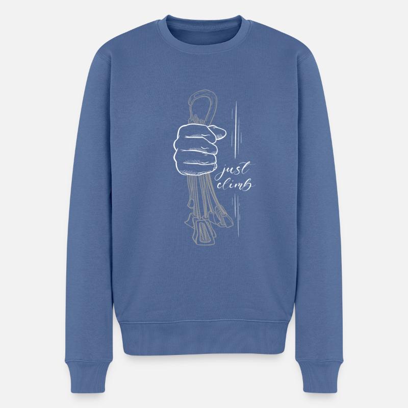 Leidenschaft Klettern Just Climb - Männer Premium Bio Pullover - Taubenblau