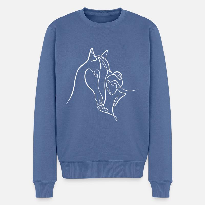 Reiten aus Leidenschaft - Männer Premium Bio Pullover - Taubenblau