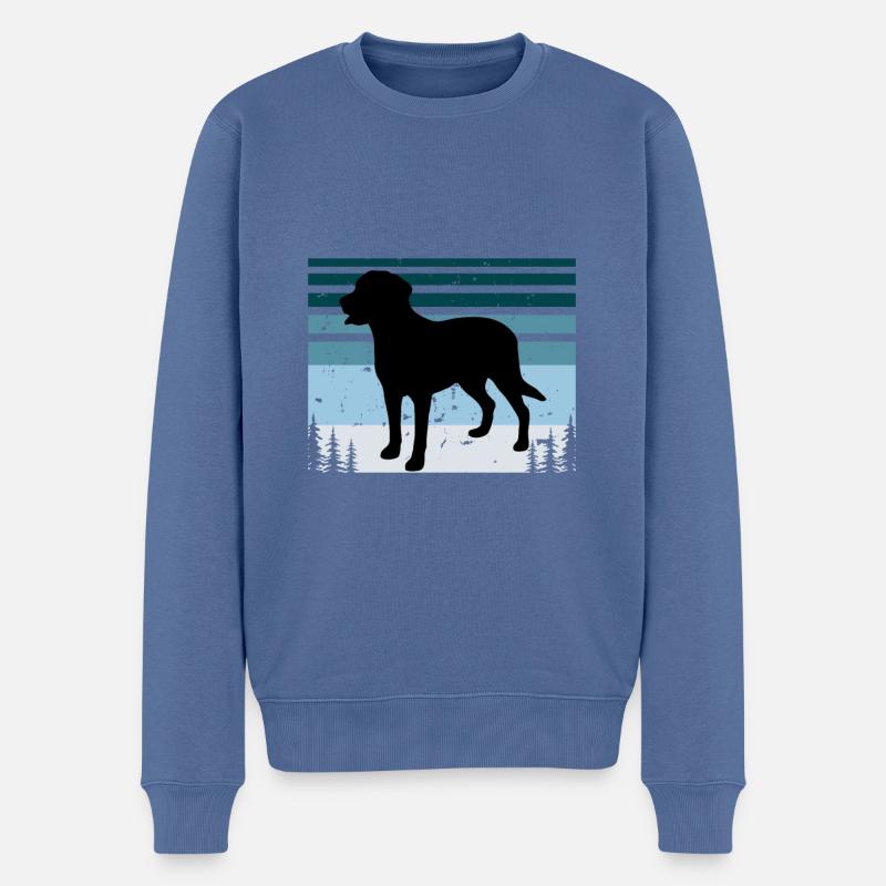 Großer Schweizer Sennenhund Silhouette Retro Sonnenuntergang - Männer Premium Bio Pullover - Taubenblau