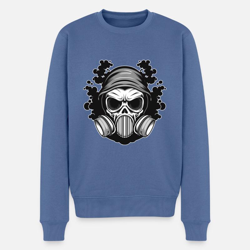 Gasmaske - Männer Premium Bio Pullover - Taubenblau