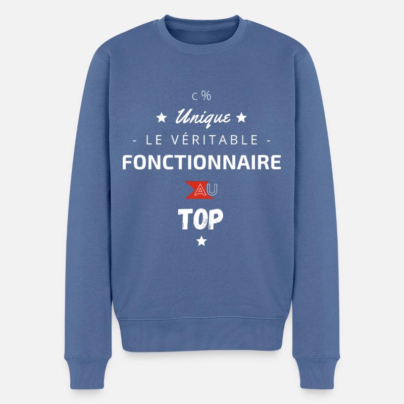 Le véritable fonctionnaire au top - Pull Premium bio Homme - bleu pigeon
