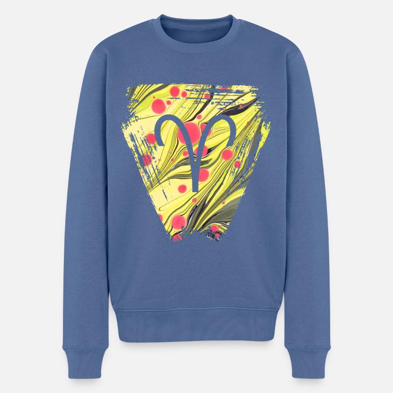 Plus large E 114 - Pull Premium bio Homme - bleu pigeon