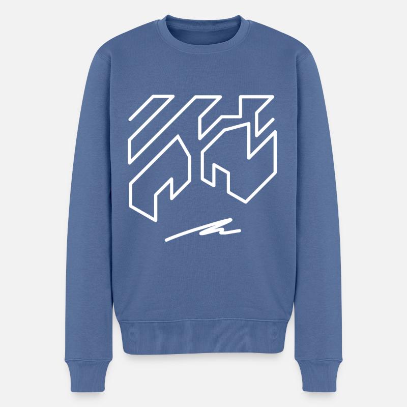 Illusion #18 - Männer Premium Bio Pullover - Taubenblau