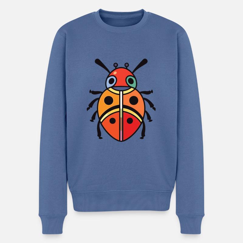 Marienkäfer Bunte Aquarell-Tierillustration - Männer Premium Bio Pullover - Taubenblau