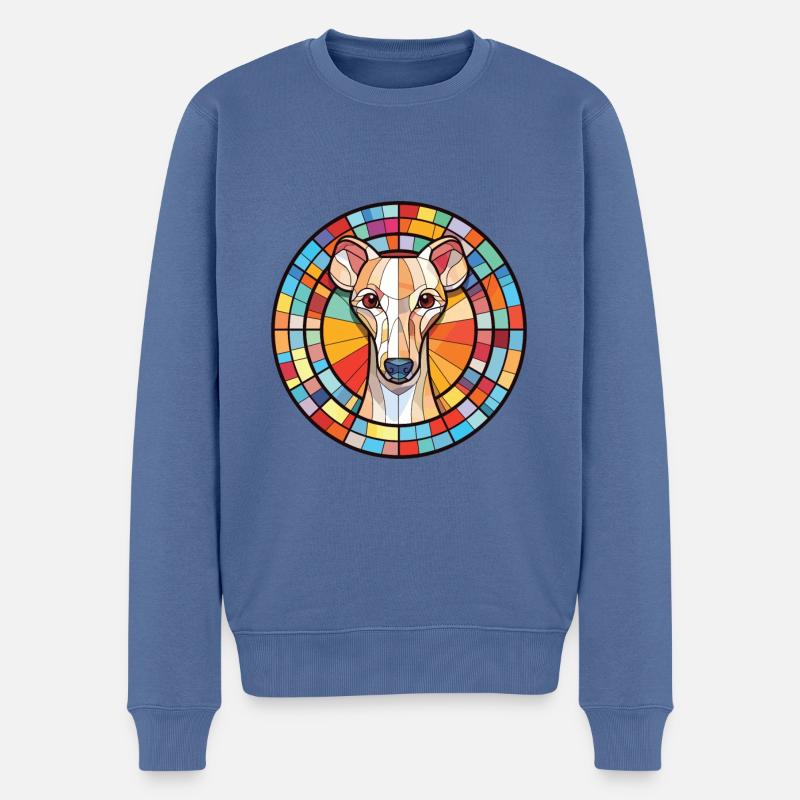 Whippet-Hunderasse Bunte Aquarell-Illustration - Männer Premium Bio Pullover - Taubenblau