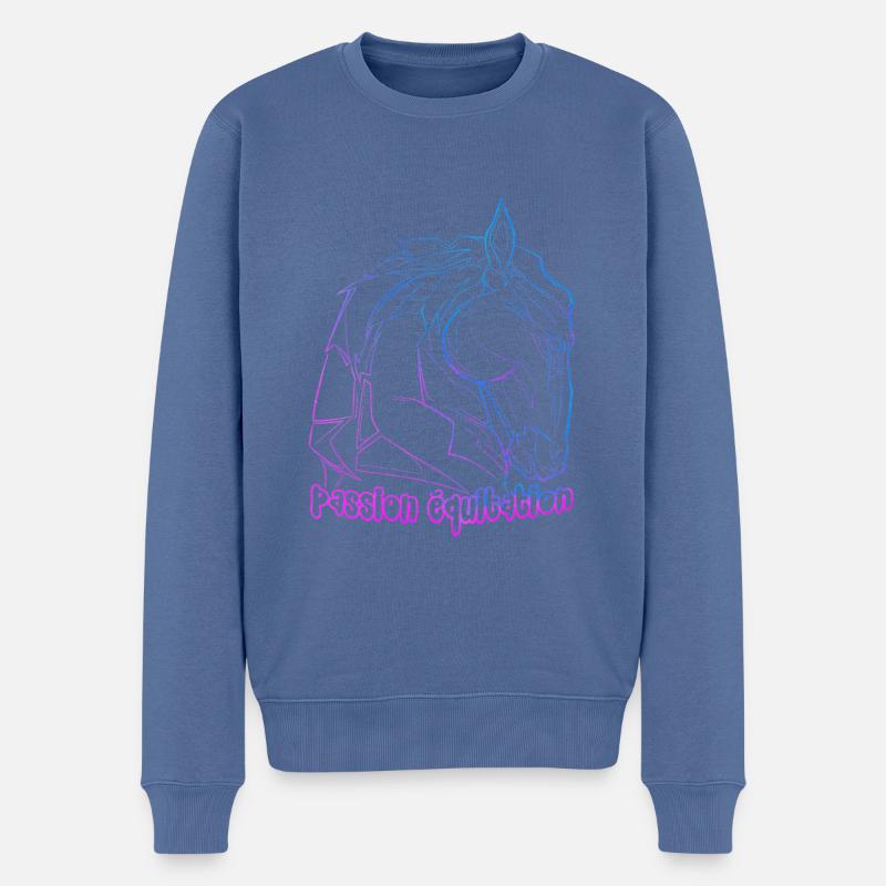 Cheval passion équitation - Pull Premium bio Homme - bleu pigeon