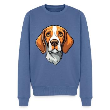 Ariege Pointer Hund Rasse Cartoon Kawaii Illustrati - Männer Premium Bio Pullover - Taubenblau - Vorne - Nico (187cm)
