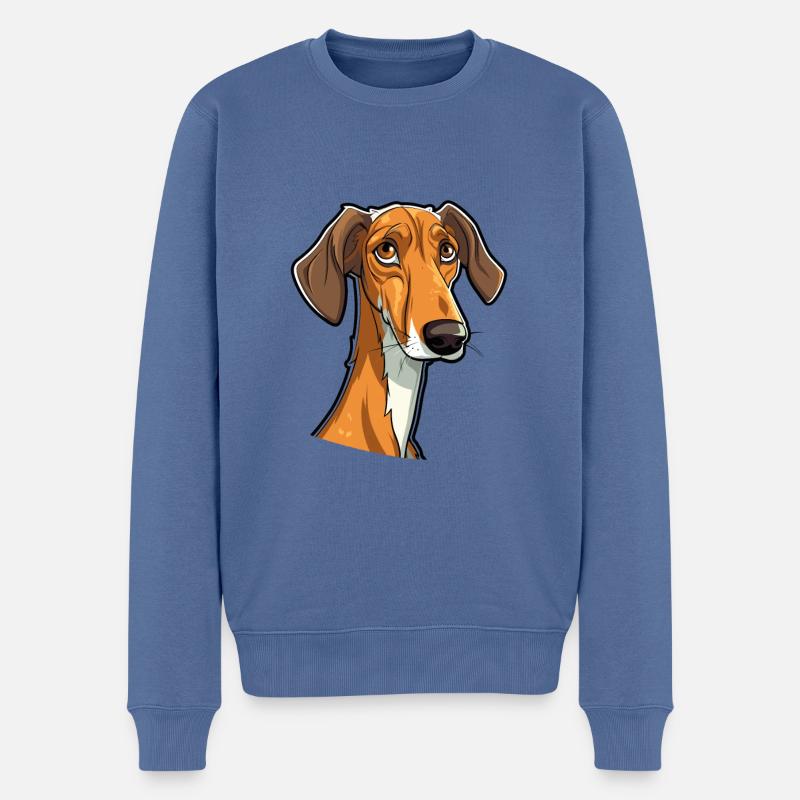 Galgo Español Hunderasse Cartoon Kawaii Illustratio - Männer Premium Bio Pullover - Taubenblau
