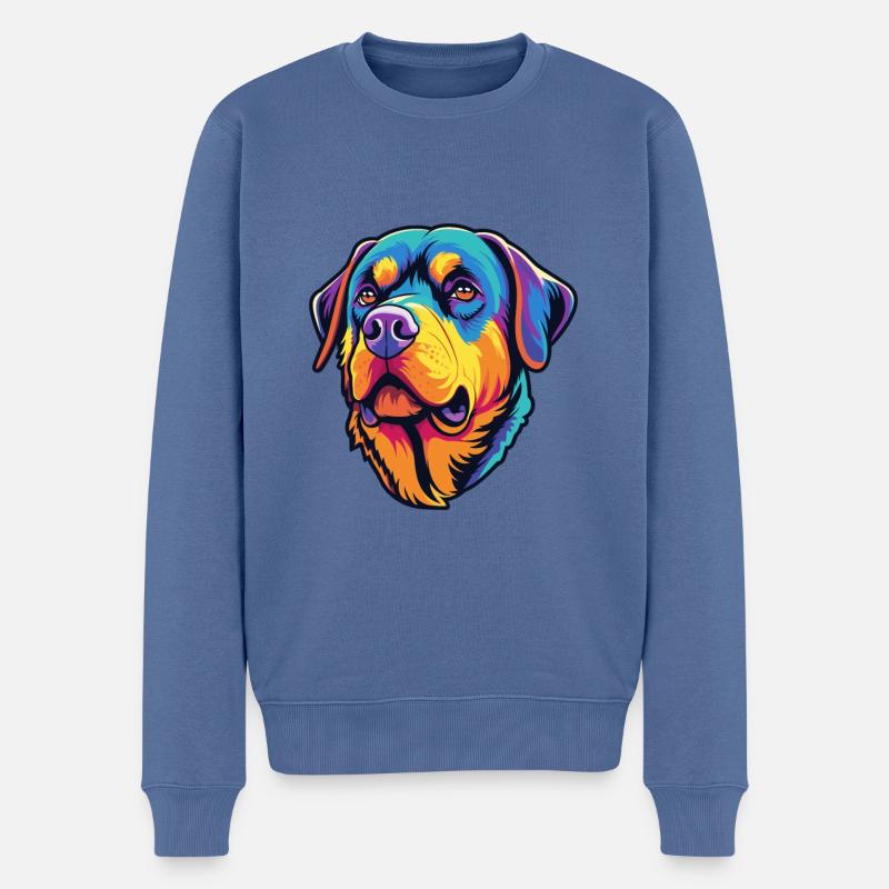 Rottweiler Hunderasse Cartoon Kawaii Illustration - Männer Premium Bio Pullover - Taubenblau