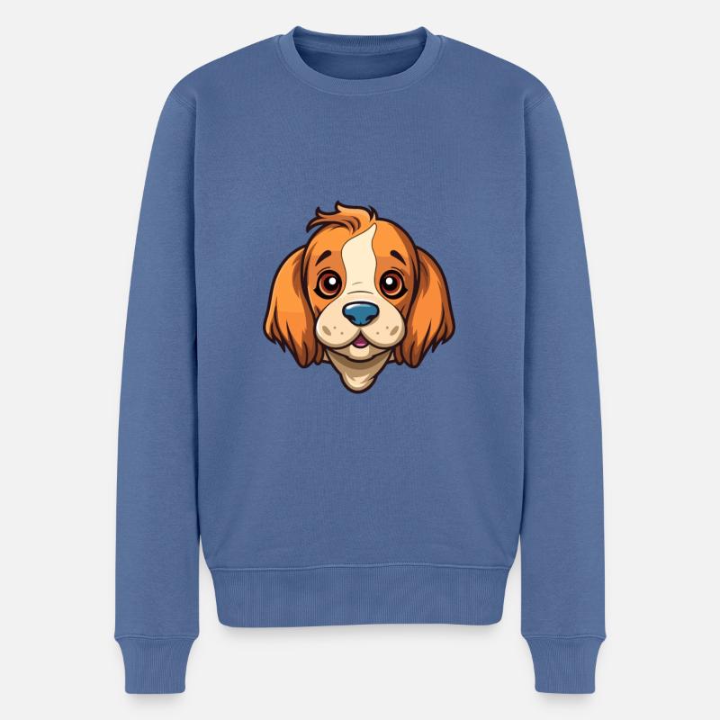 Hunderasse Karikatur Kawaii Illustration - Männer Premium Bio Pullover - Taubenblau