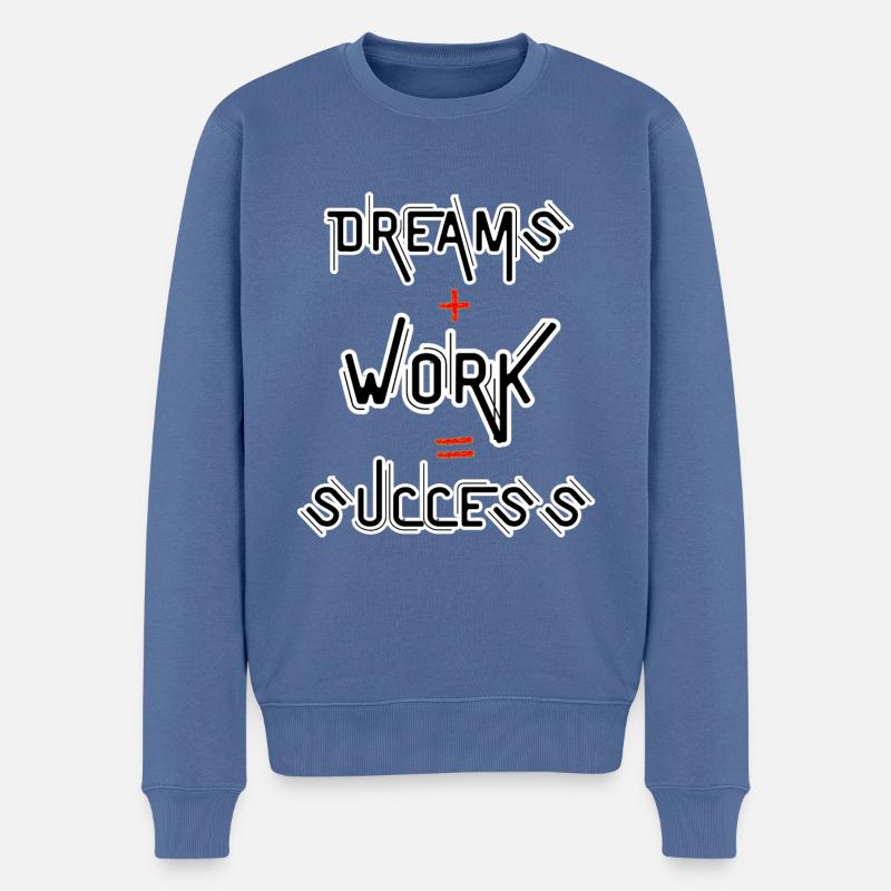 Träume + Arbeit = Erfolg - Männer Premium Bio Pullover - Taubenblau