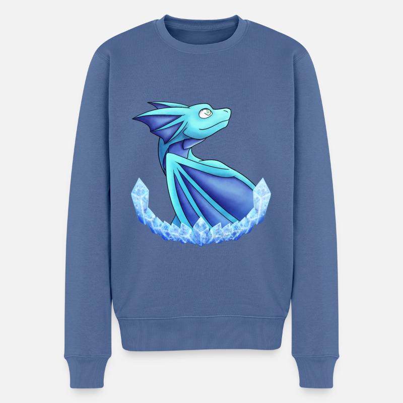 Frost-Drache - Männer Premium Bio Pullover - Taubenblau