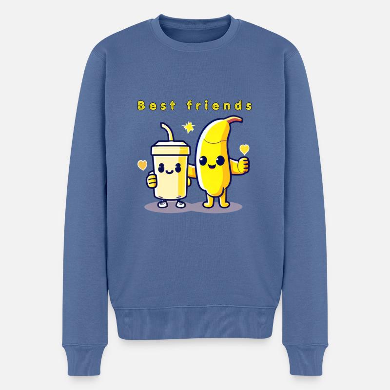 Beste Freunde - Männer Premium Bio Pullover - Taubenblau