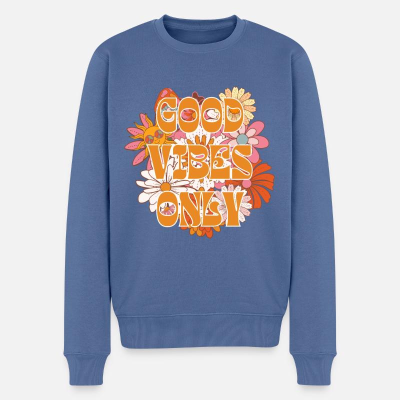 Nur gute Stimmung - Männer Premium Bio Pullover - Taubenblau