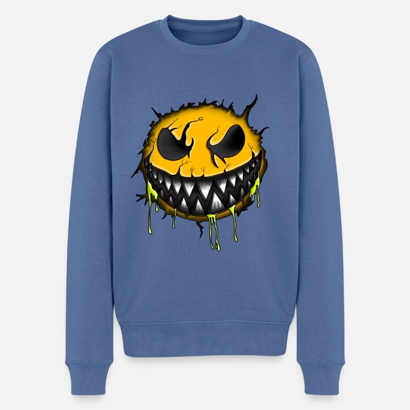 Keep smiling - Männer Premium Bio Pullover - Taubenblau