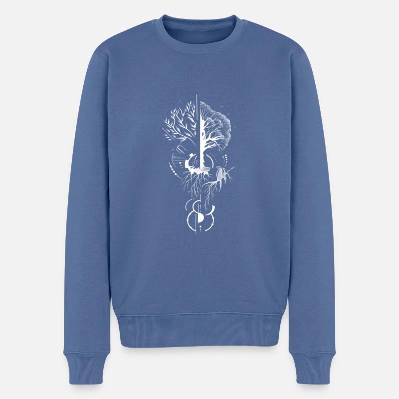 Dotwork art - Pull Premium bio Homme - bleu pigeon