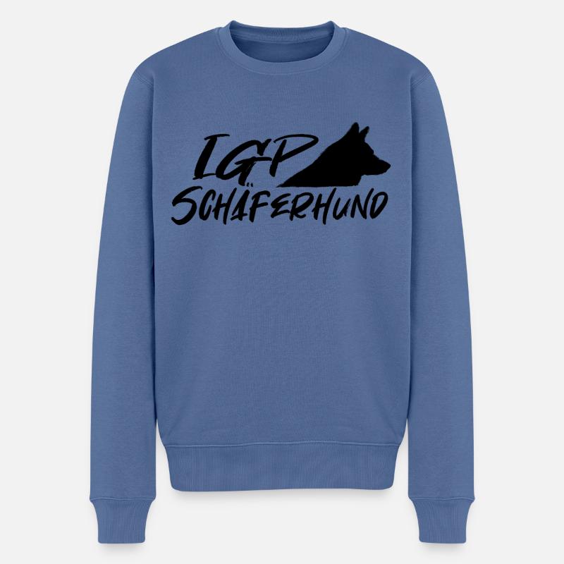 IGP Schäferhund Black - Männer Premium Bio Pullover - Taubenblau
