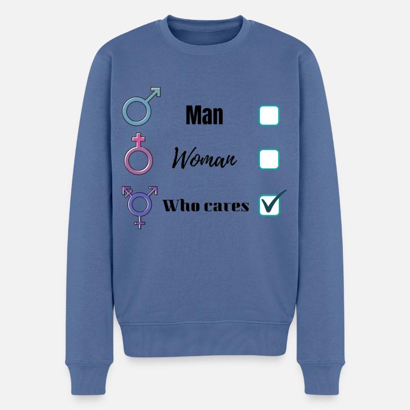 Kleidung Ich bin nicht binär - Männer Premium Bio Pullover - Taubenblau