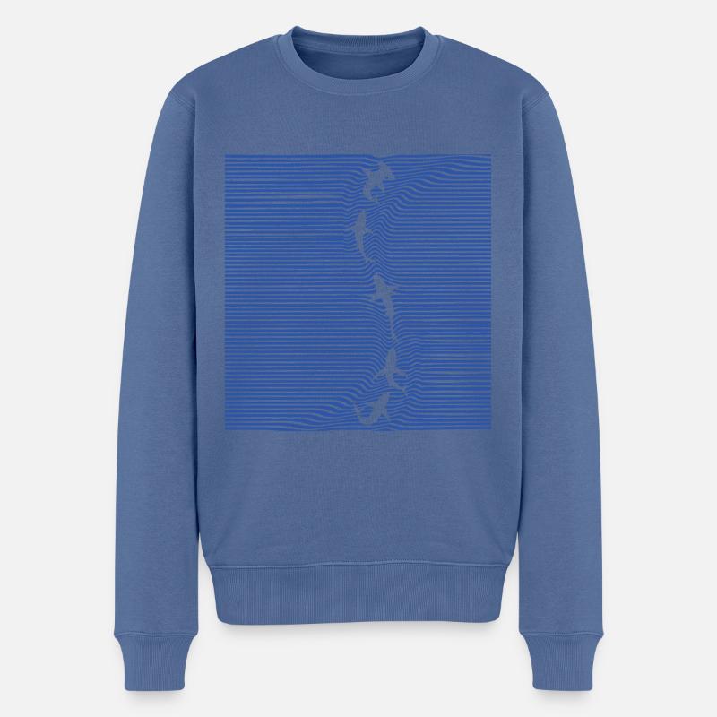 Shark-Familie - Männer Premium Bio Pullover - Taubenblau