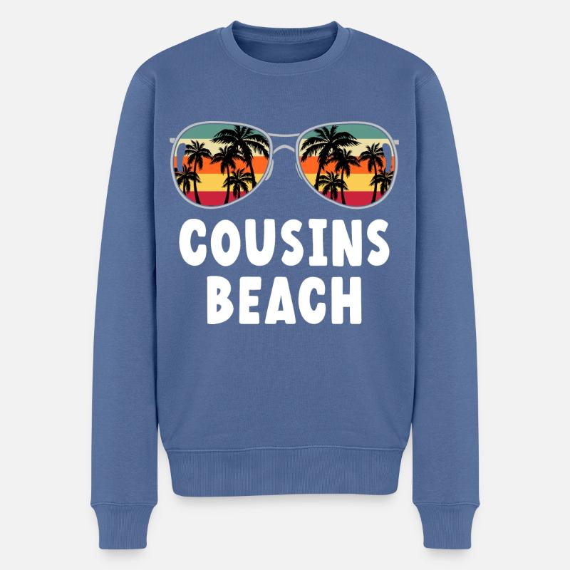 Cousins Beach - Männer Premium Bio Pullover - Taubenblau