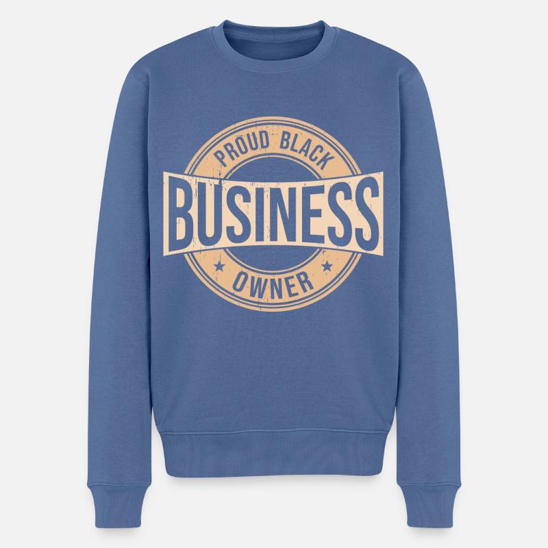 Black Business Owner - Männer Premium Bio Pullover - Taubenblau