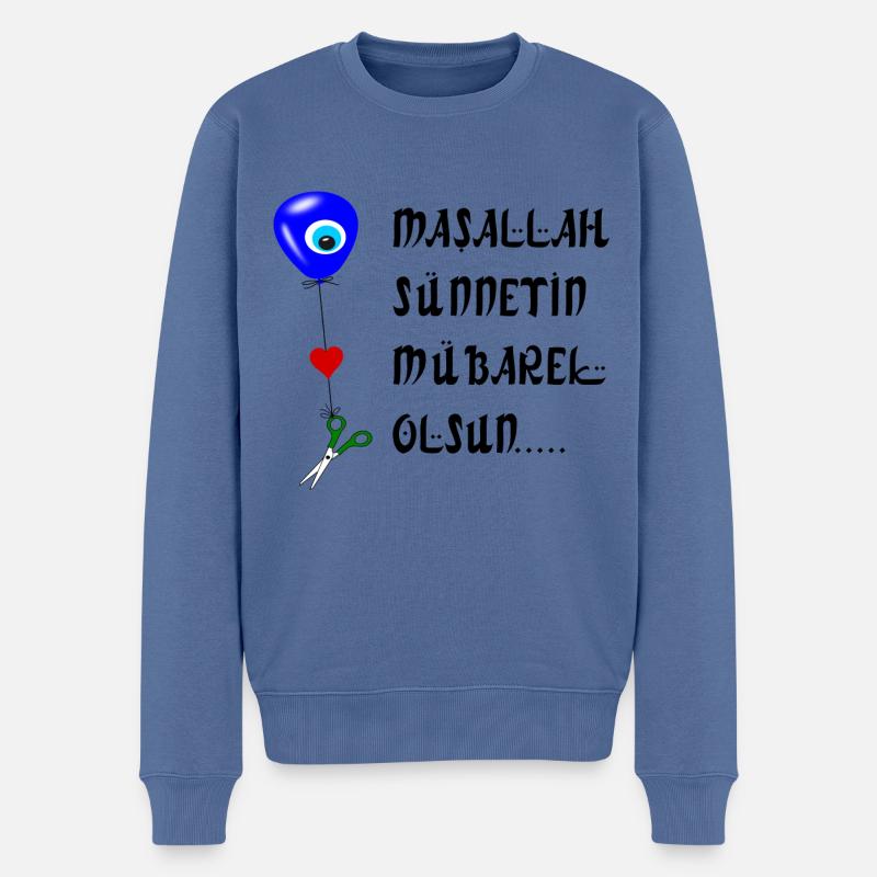 Sünnet mübarak olsun - Männer Premium Bio Pullover - Taubenblau