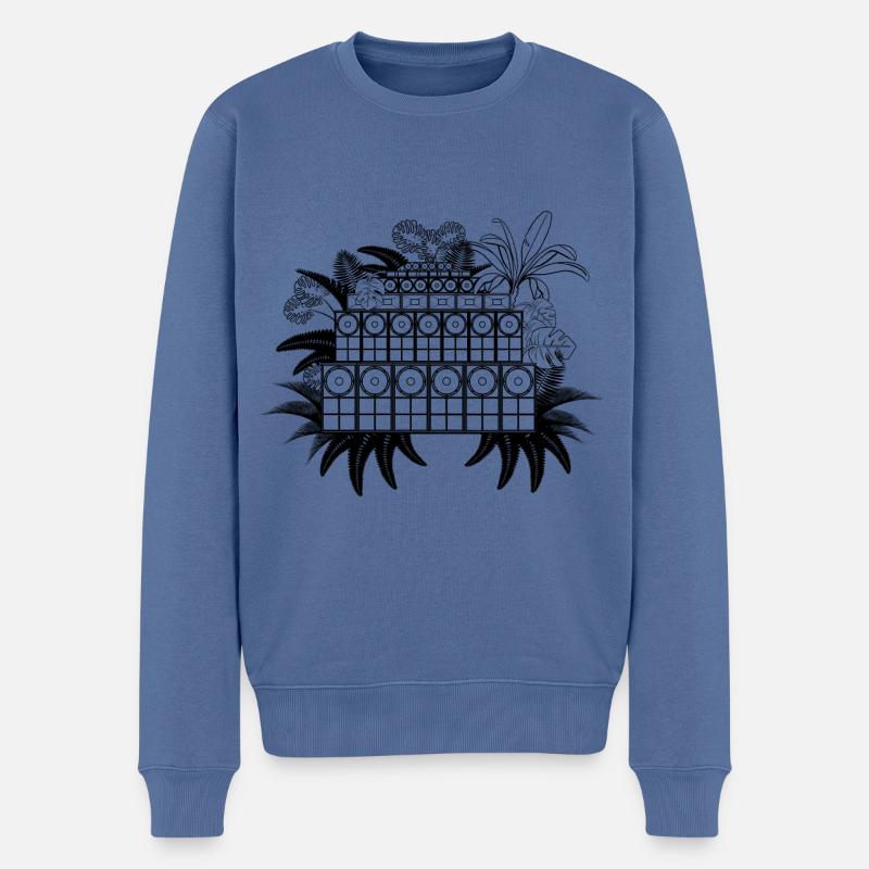 Jungle Soundsystem Bass - Männer Premium Bio Pullover - Taubenblau