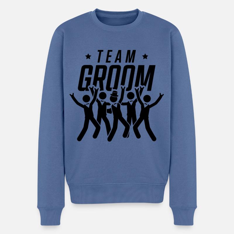 groom team - Männer Premium Bio Pullover - Taubenblau