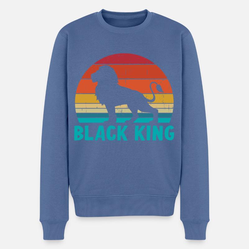 Black King - Männer Premium Bio Pullover - Taubenblau