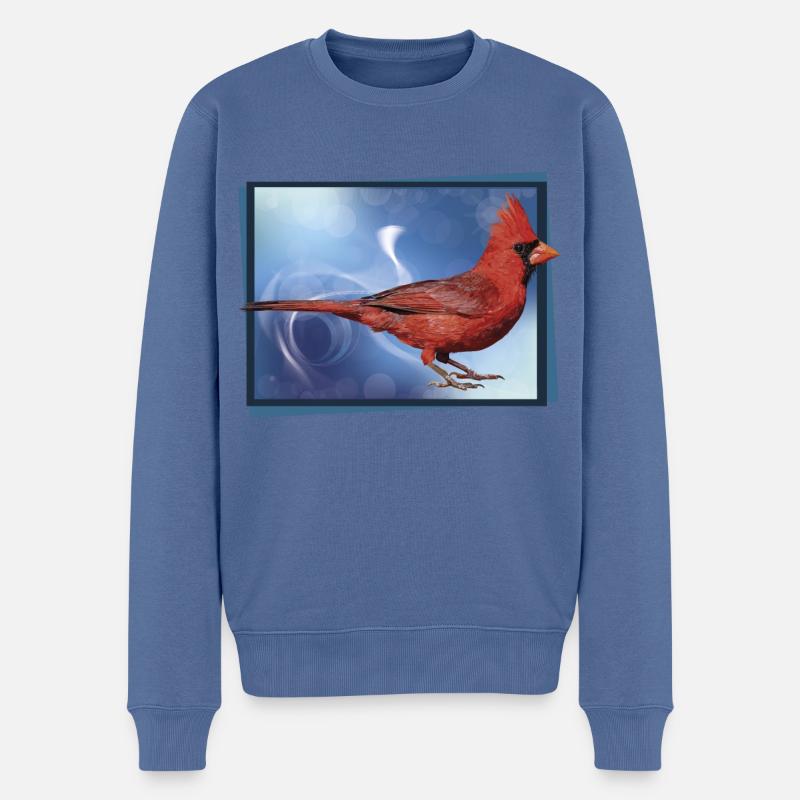 Der nördliche Kardinal - Männer Premium Bio Pullover - Taubenblau