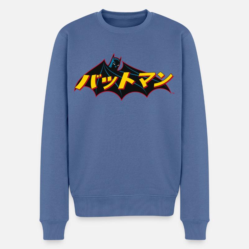Batman Logo Japanisch - Männer Premium Bio Pullover - Taubenblau