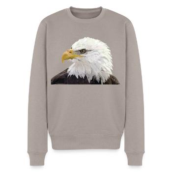 Weißkopfseeadler - Männer Premium Bio Pullover - Taupe - Vorne - Nico (187cm)