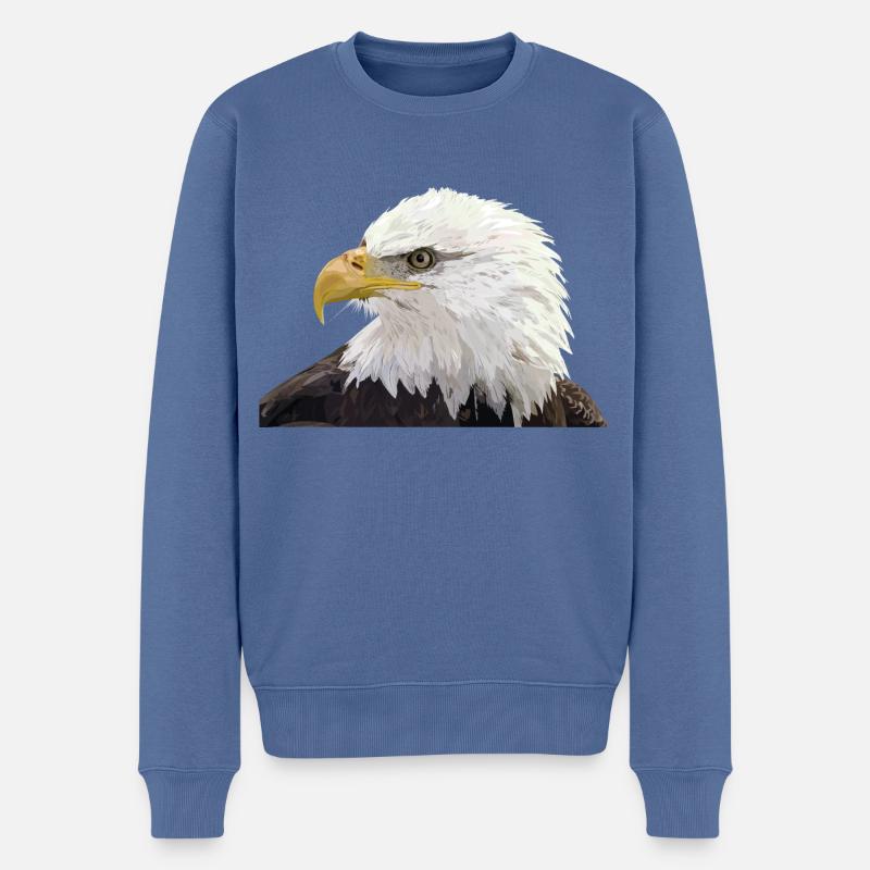 Pygargue à tête blanche - Pull Premium bio Homme - bleu pigeon