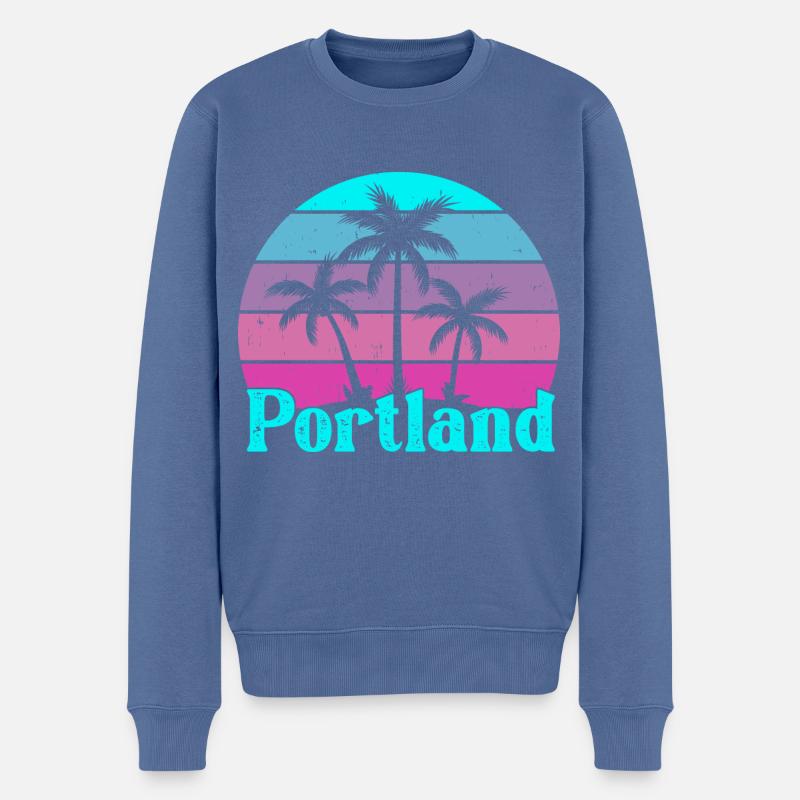 Portland - Männer Premium Bio Pullover - Taubenblau