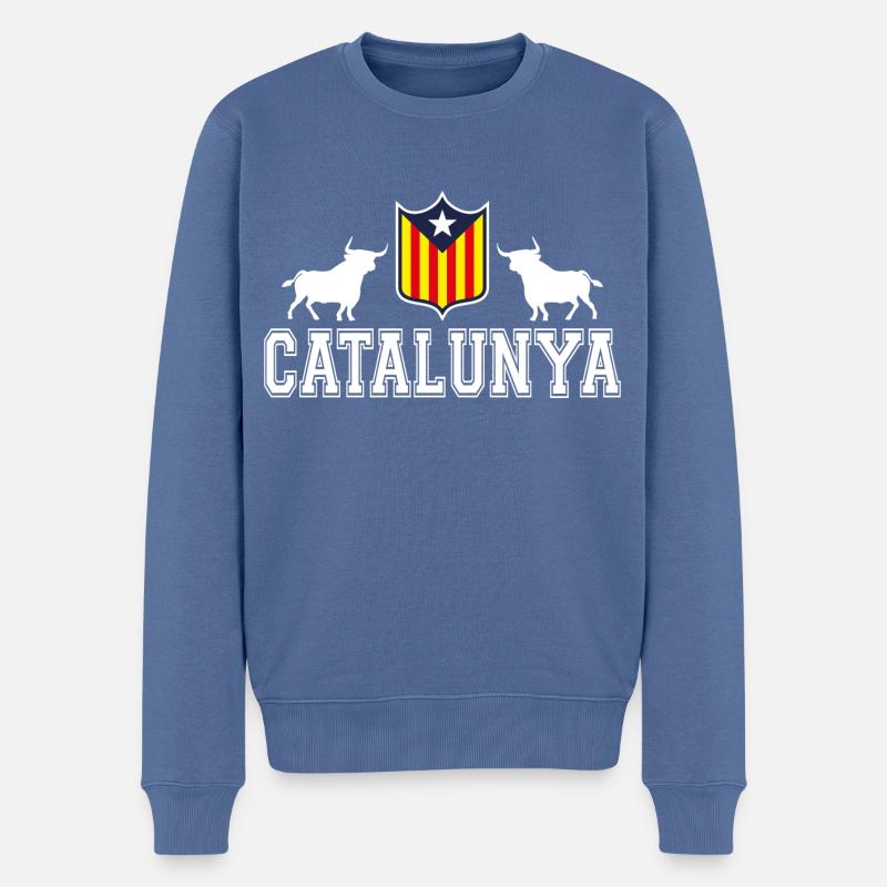 Katalonien - Männer Premium Bio Pullover - Taubenblau