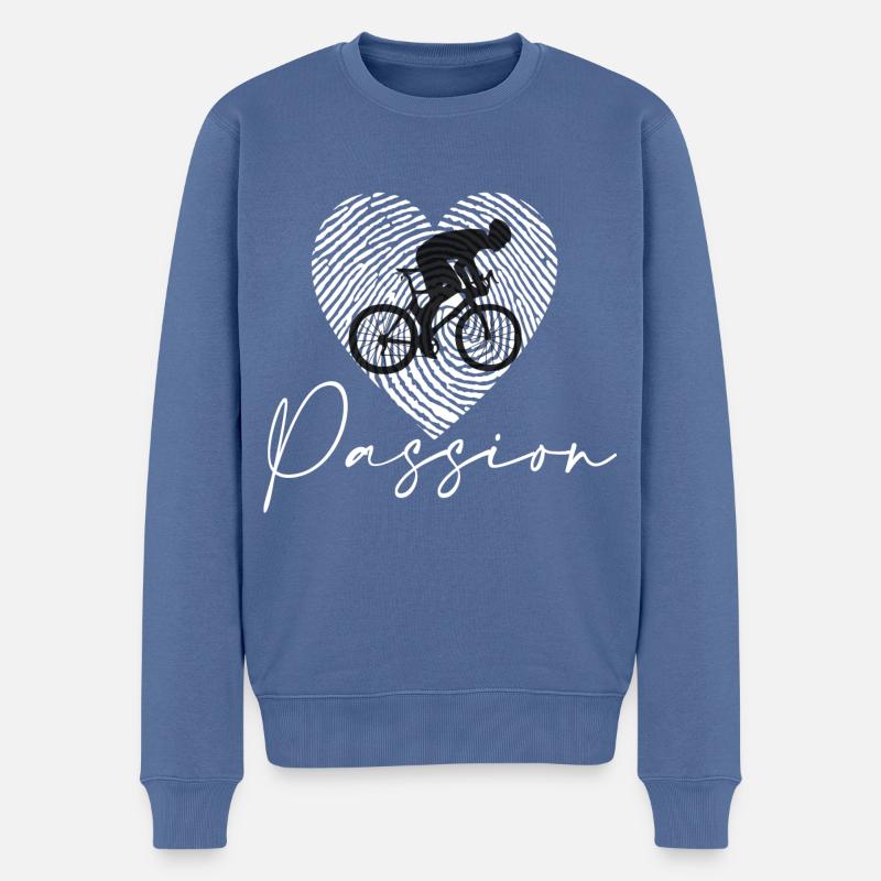 Vélo - Pull Premium bio Homme - bleu pigeon