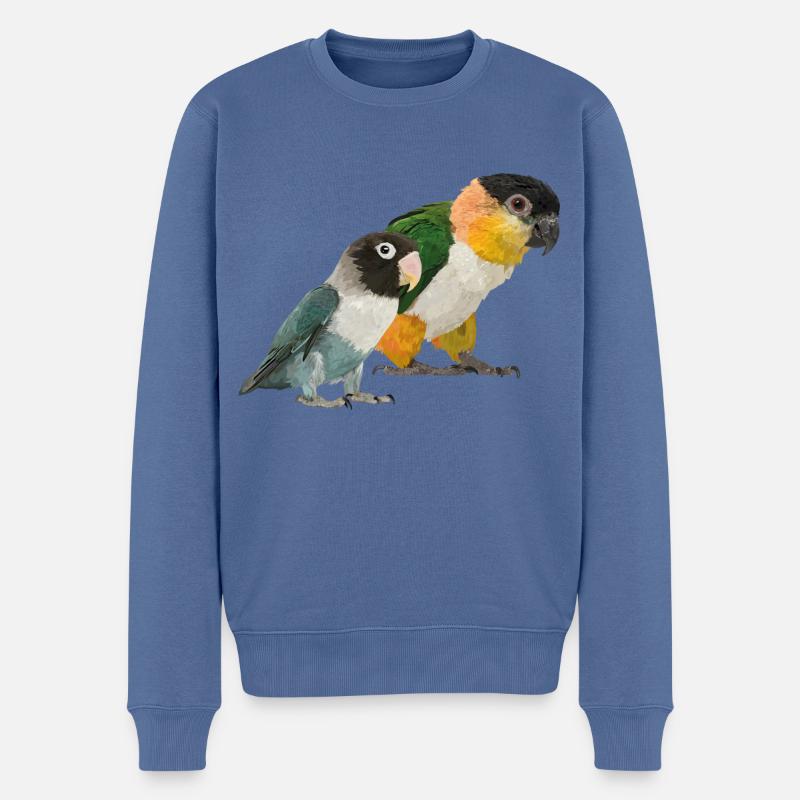 Caique et Agapornis - Pull Premium bio Homme - bleu pigeon
