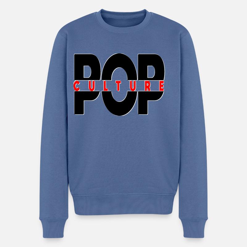 POP KULTUR - Männer Premium Bio Pullover - Taubenblau